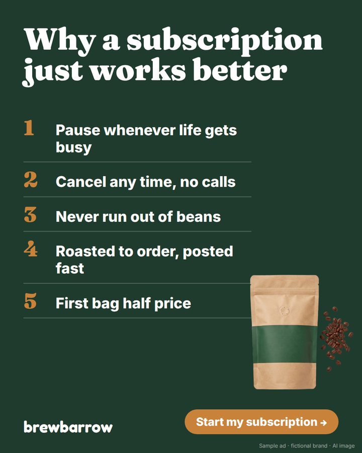 Brewbarrow demo ad, reasons