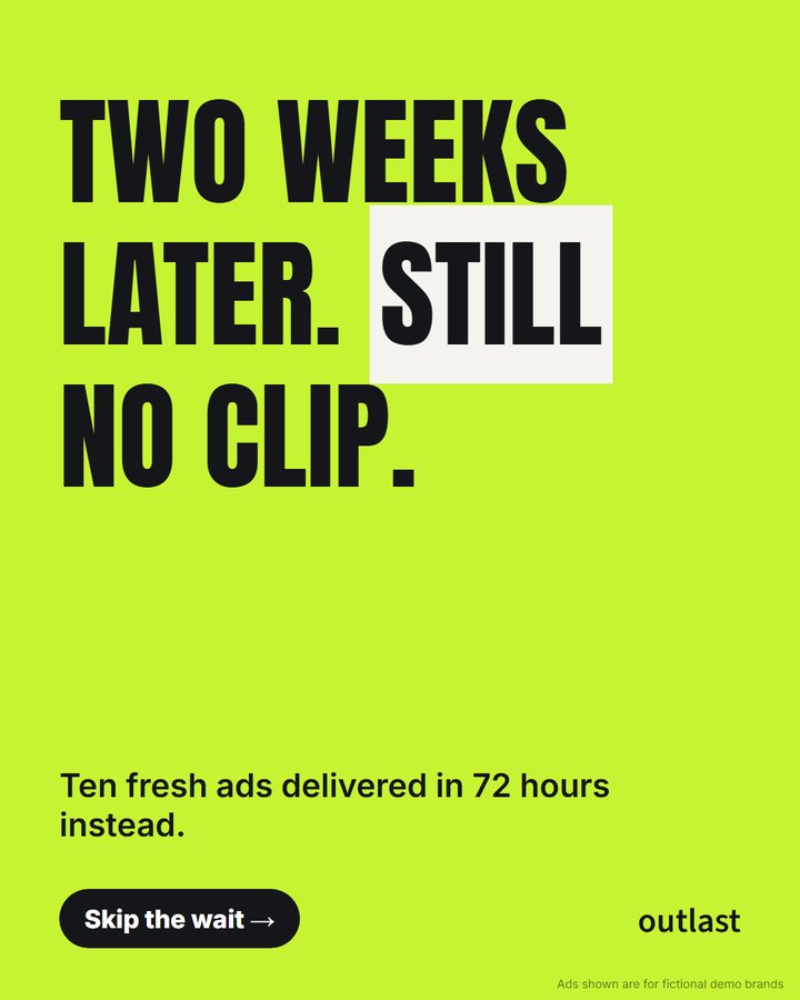 Outlast's own ad, bold